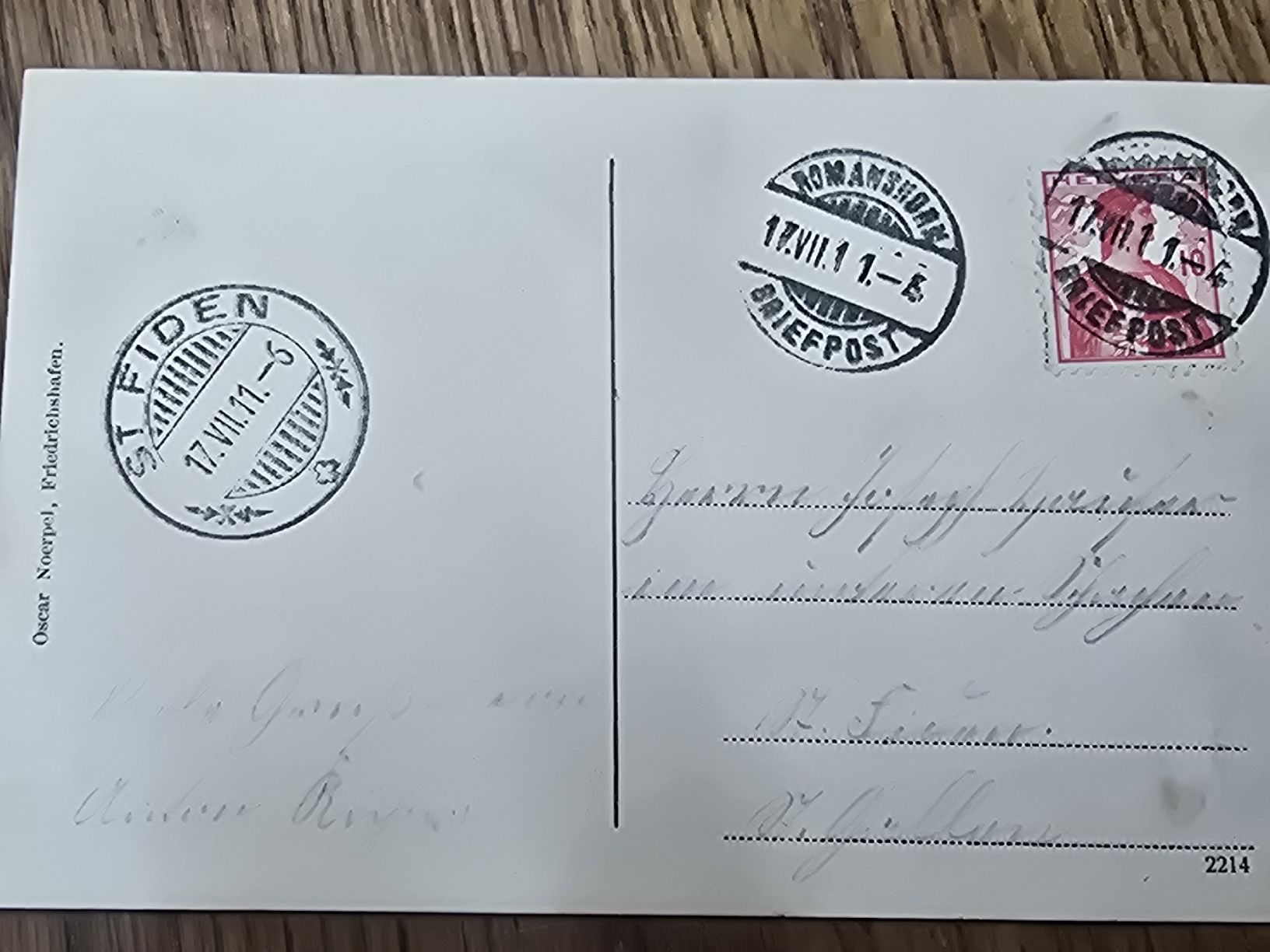 Cartoline postali: Alte Ansichtskarte Friedrichshafen Bodensee, 1911 (Q) – Usato da Rorschach venduto da TimelessTrading 1