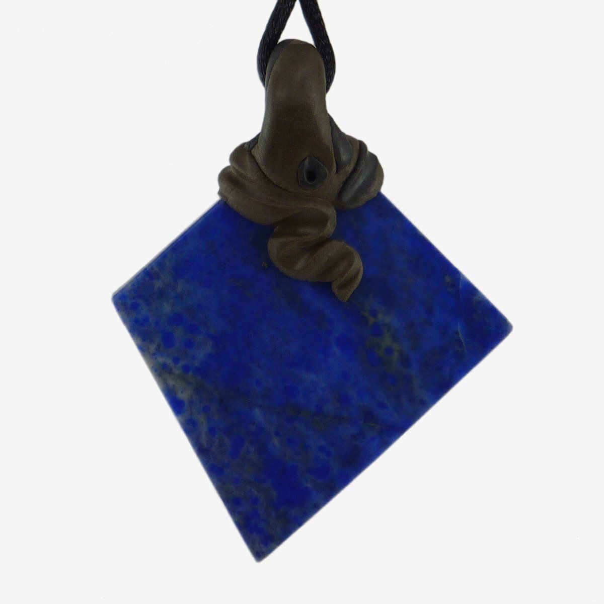 Pietre preziose: Lapislazuli Steinanhänger mit zusätzlich eingefasstem Pyrit – Nuovo e nell'imballaggio originale da Meilen venduto da Kaleidoskopia 2