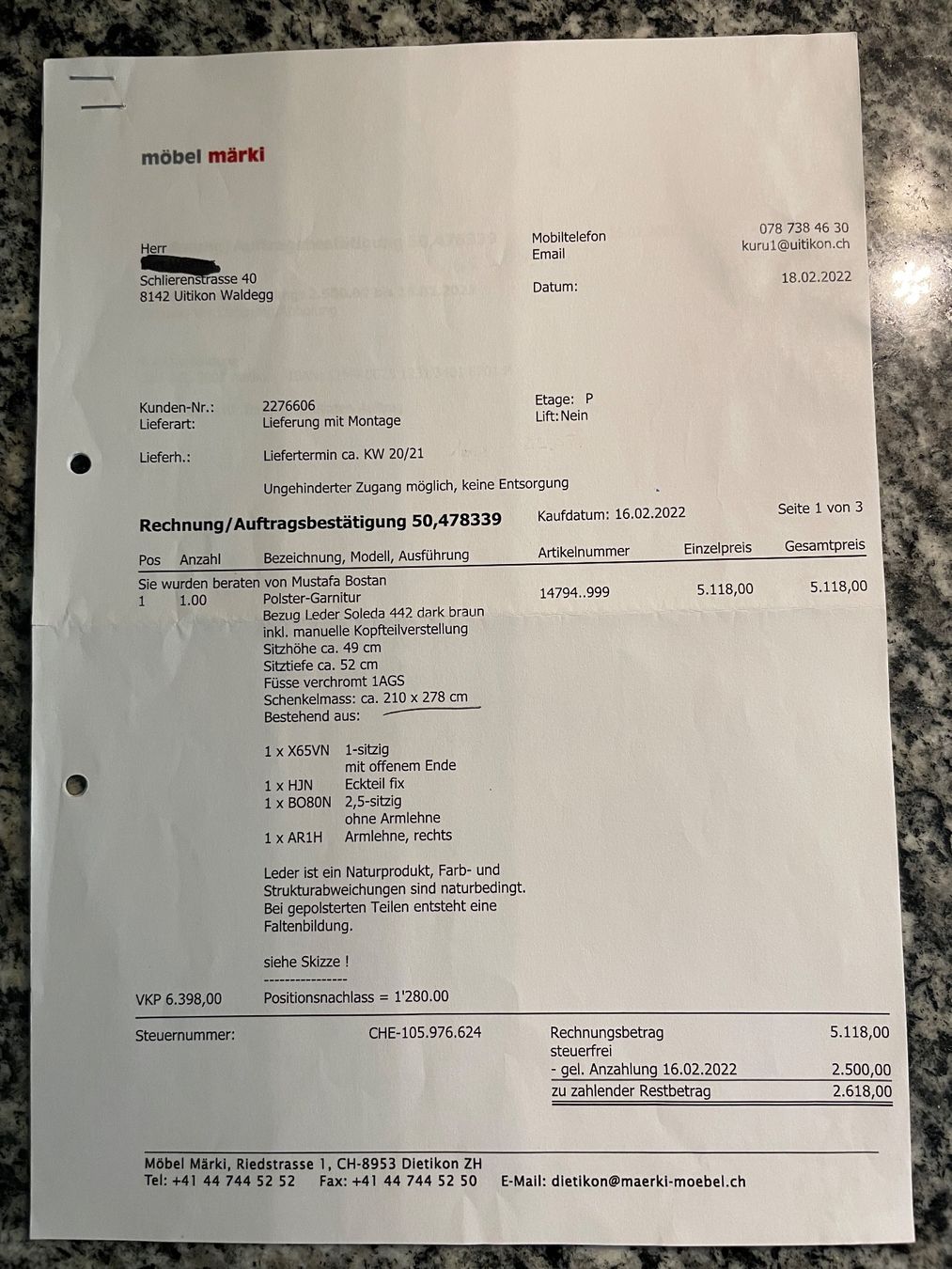 Sofas: Lederpolstergarnitur – D'occasion à Uitikon Waldegg par Schnugg3 2