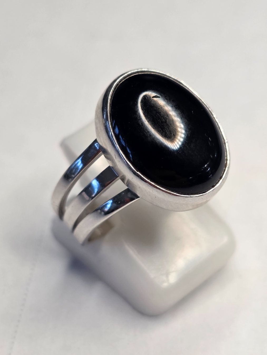 Onyx Bagues: Black Onyx Solitaire Fingerring – Neuf (Voir description) à Zürich par benedikt12 4