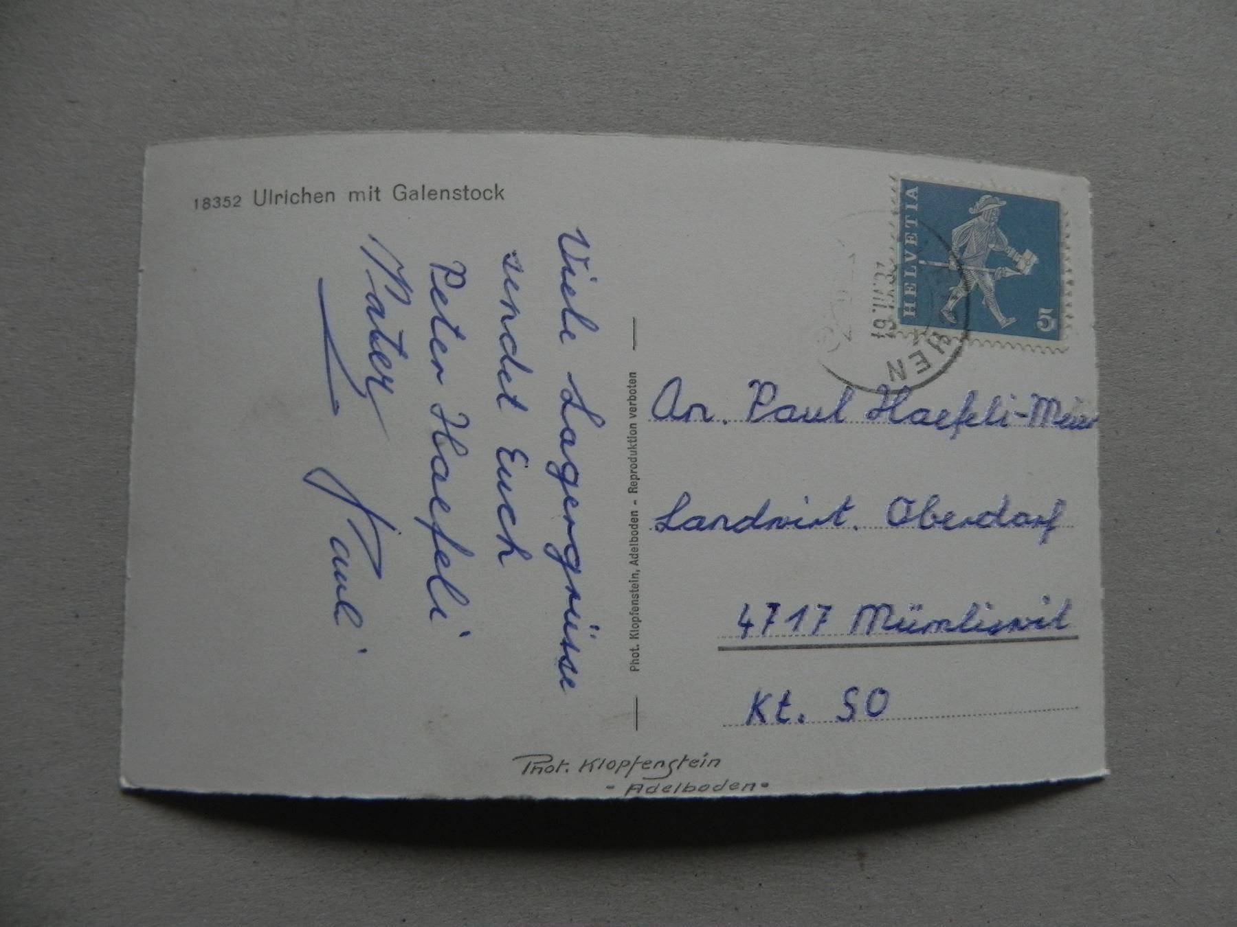 Cartoline postali: Ansichtskarte Ulrichen VS Valais Wallis – Usato da Siebnen venduto da krimsie 1
