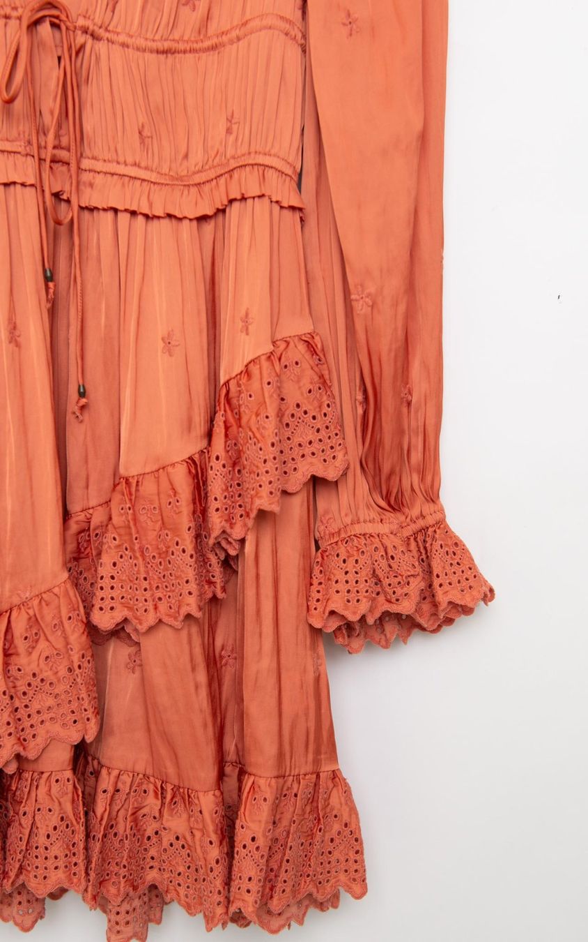 Ulla Johnson Vestiti: Ulla Johnson Rust Eyelet Millie Kleid – Gr. M – Usato da Illnau venduto da Monkky 4