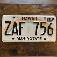 🇺🇸 U.S. Autoschild, Hawaii ZAF 756 - ORIGINAL