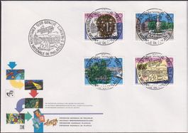 1990, W68-W71 Satz-Brief (NABA Genf) mit ET-Voll-Stempel.
