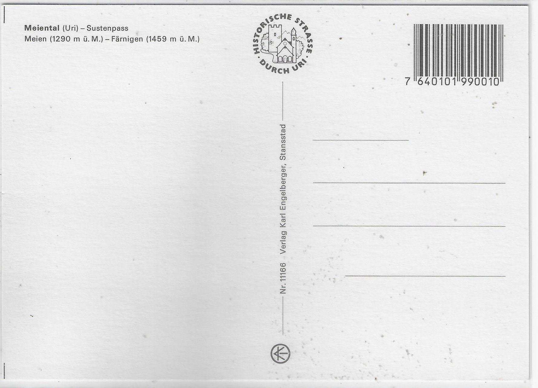 Cartes postales: Meiental . Sustenpass – D'occasion à Ettingen par Kartenplanet 1