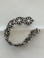 Vintage Armband 835 Silber filigranes Blumenmuster Top!