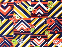 3m Stoff grafisches Muster bunte Farben VINTAGE 1970s