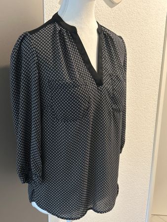 Damen Bluse schwarz/weiss gemustert von H&M Gr. 38