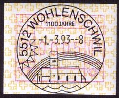 ATM 8A_Sonder-VO 5512 WOHLENSCHWIL_1100 Jahre !_1.3.93 ET !