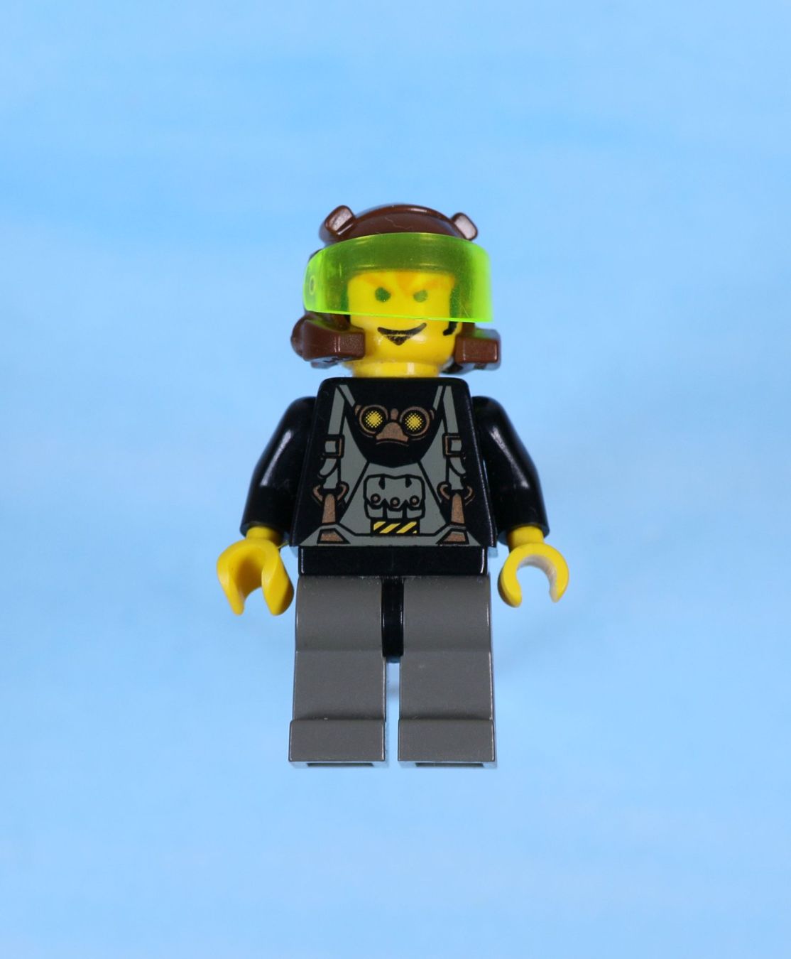 Lego Giocattoli: LEGO Minifigur Axel - Trans-Neon Green Visor – Usato da Hettlingen venduto da Scholi99