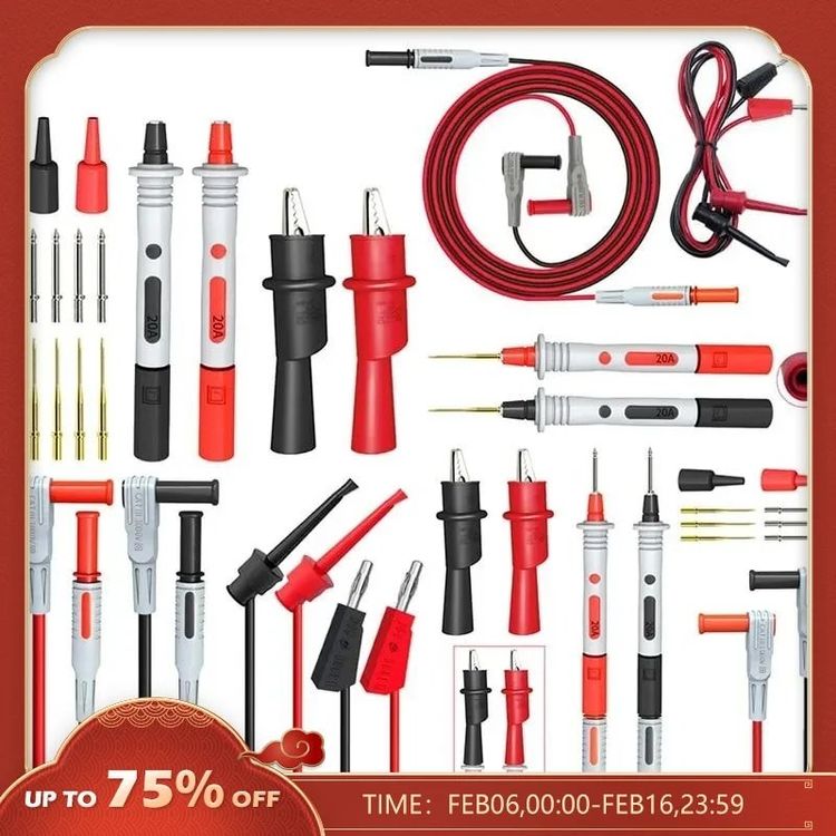 Oumefar Bananenstecker Testkabel Set - 4mm, 15A, 1M Länge Für Multimeter