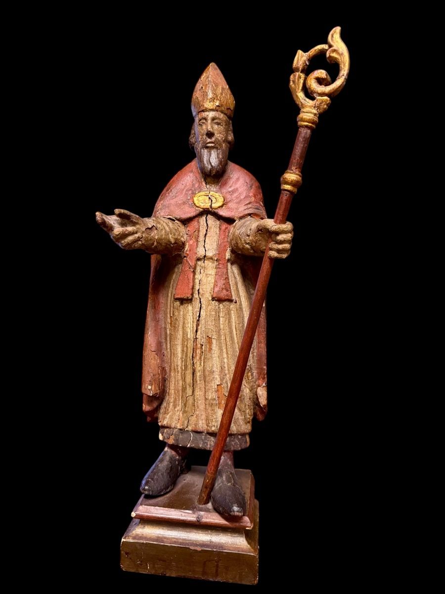 Statuette: Geschnitzte Bischofsfigur wohl 17. Jh - 60cm hoch – Usato da Ottikon venduto da san_w99n 1