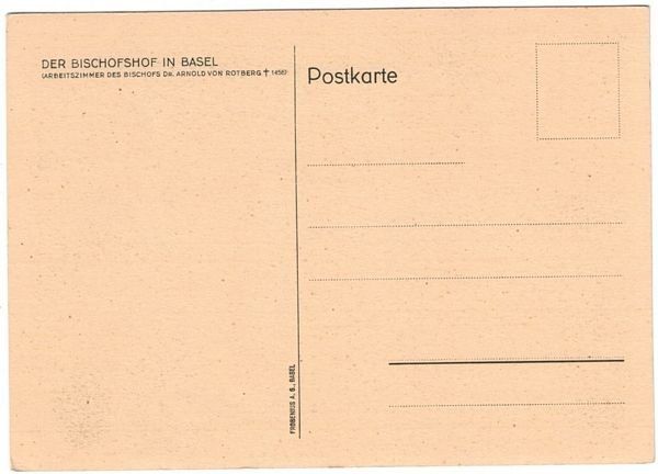 Cartoline postali: Basel, Bischofshof, Arbeitszimmer – Usato da Frauenfeld venduto da POML 1