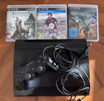 PS3 Playstation 3 (Super Slim) mit 3 Spiele & 1 Controller