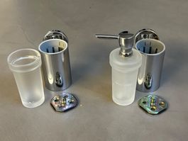 Hansgrohe AXOR Seifenspender & Becherhalter Chrom, Glas matt