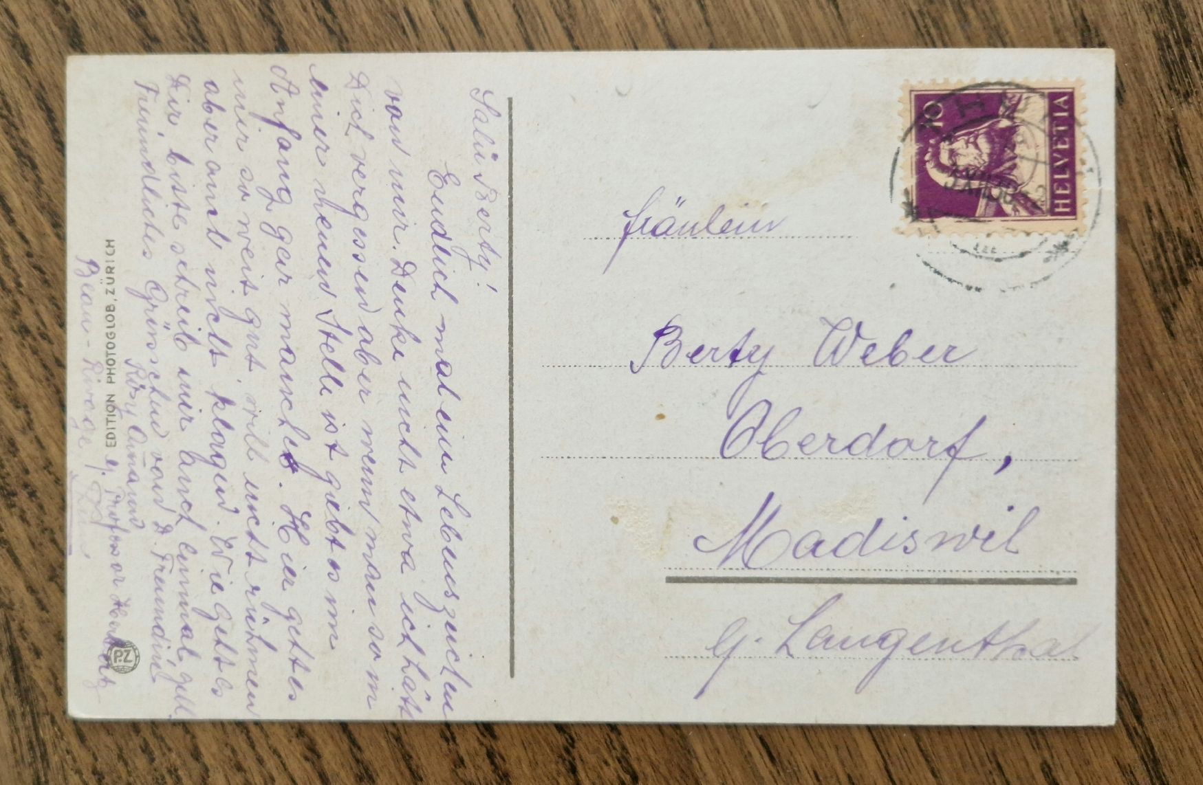Cartoline postali: Thun 1930 – Usato da Ebikon venduto da Donar50 1