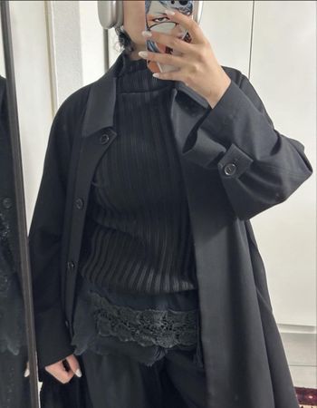 Lace long shirt layering