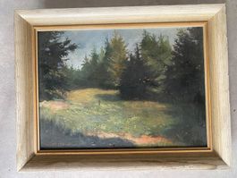 Waldlichtung, antikes Ölgemälde; Willy Fries 1881 - 1965