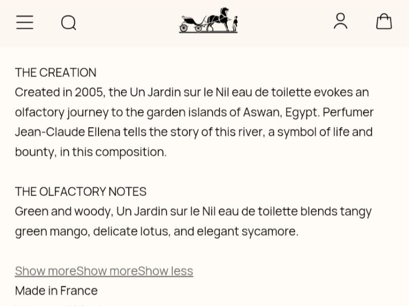 Hermès Profumi & Eau de Toilette: 3ml Sample Duftprobe - Hermès Un Jardin sur le Nil – Nuovo (secondo la descrizione) da Seengen venduto da sam_x5tk 2