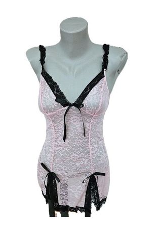 NEU! Negligée / Nachthemd Nachtkleid Set Rosa Gr. M