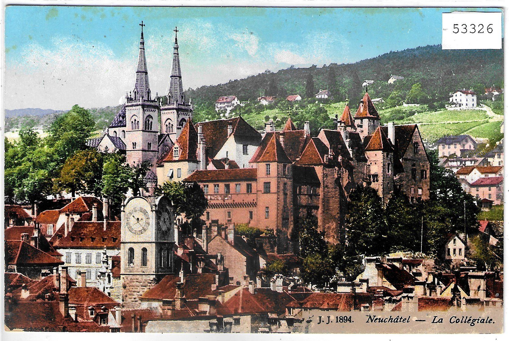 Ansichtskarten: Neuchatel - La Collegiale - Litho – Gebraucht aus Ettingen von Kartenplanet
