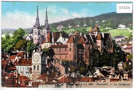 Neuchatel - La Collegiale - Litho