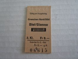 Fahrkarten, alte Biel-Grenchen-Fahrkarte, Rarität