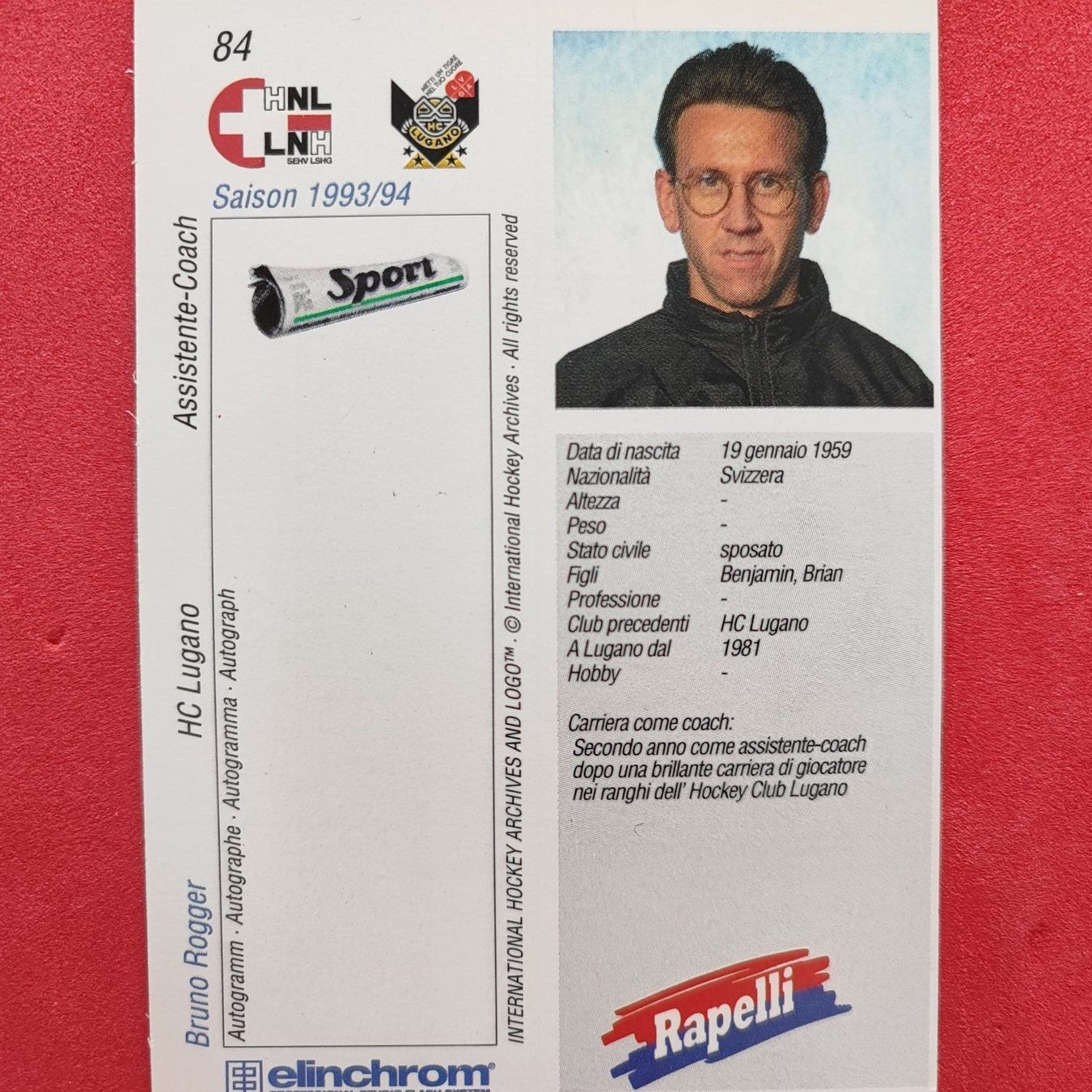 Sammelbilder & Trading cards: Bruno Rogger - HC LUGANO - 1993 – Gebraucht aus Dübendorf von kb86_MOVIE 1