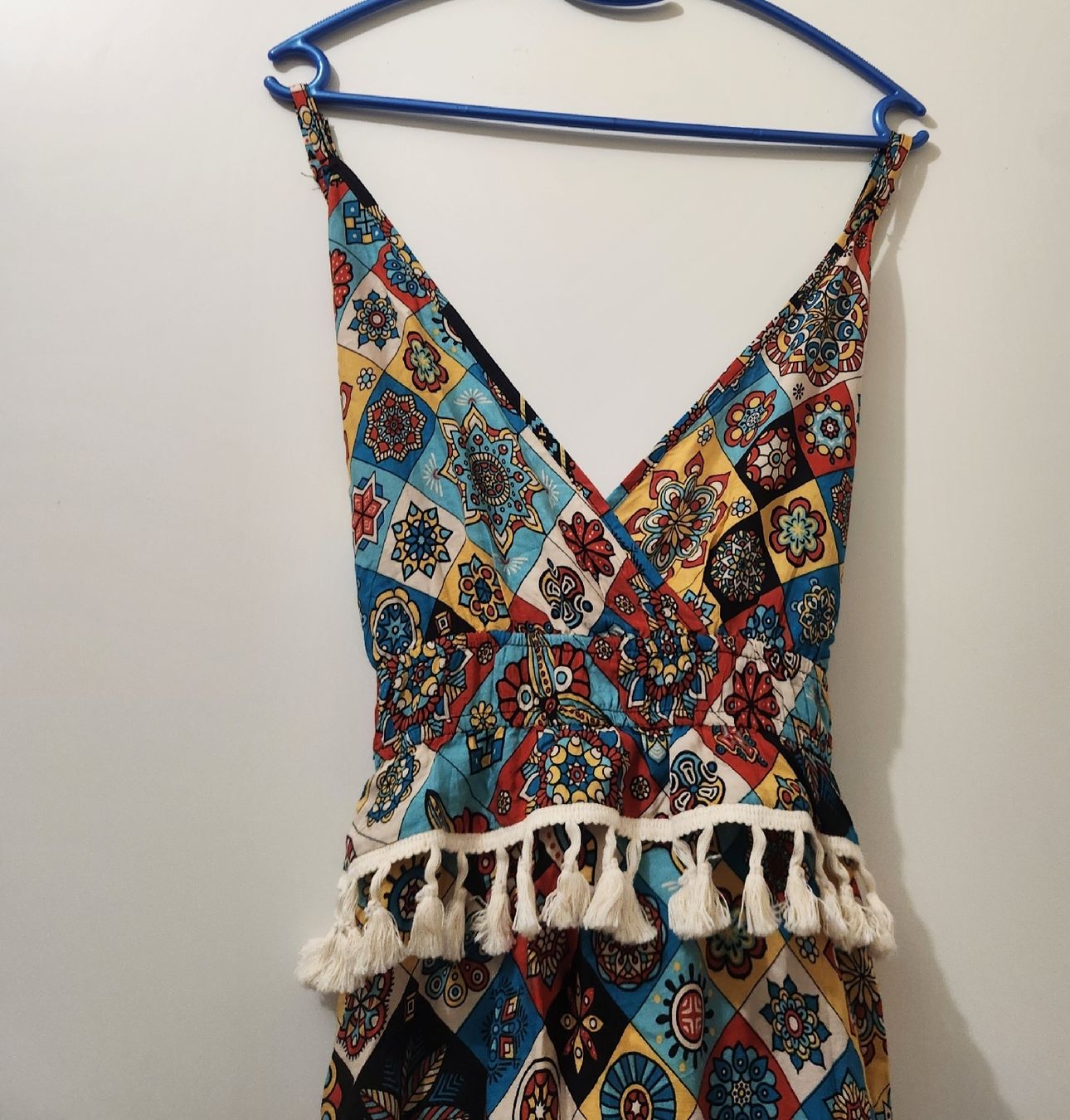 Vestiti: Robe longue imprimée multicolore avec franges T.M – Nuovo (secondo la descrizione) da Niedergösgen venduto da Eva2410 2