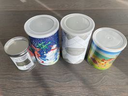 Vier Dosen zur Aufbewahrung