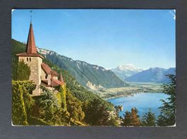 AK Glion l eglise avec les Dents du Midi
