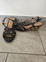 Damen Sandalen Carina schwarz Keilabsatz, Grösse 38