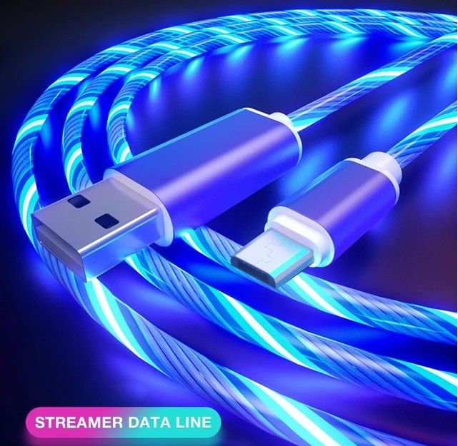 Kabel 3A USB zu USB-C LED Licht Schnellladekabel Typ-C (Neu (gemäss ...