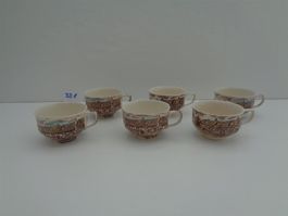 6 Tassen 6 Unterteller Johnson Bros Eng.