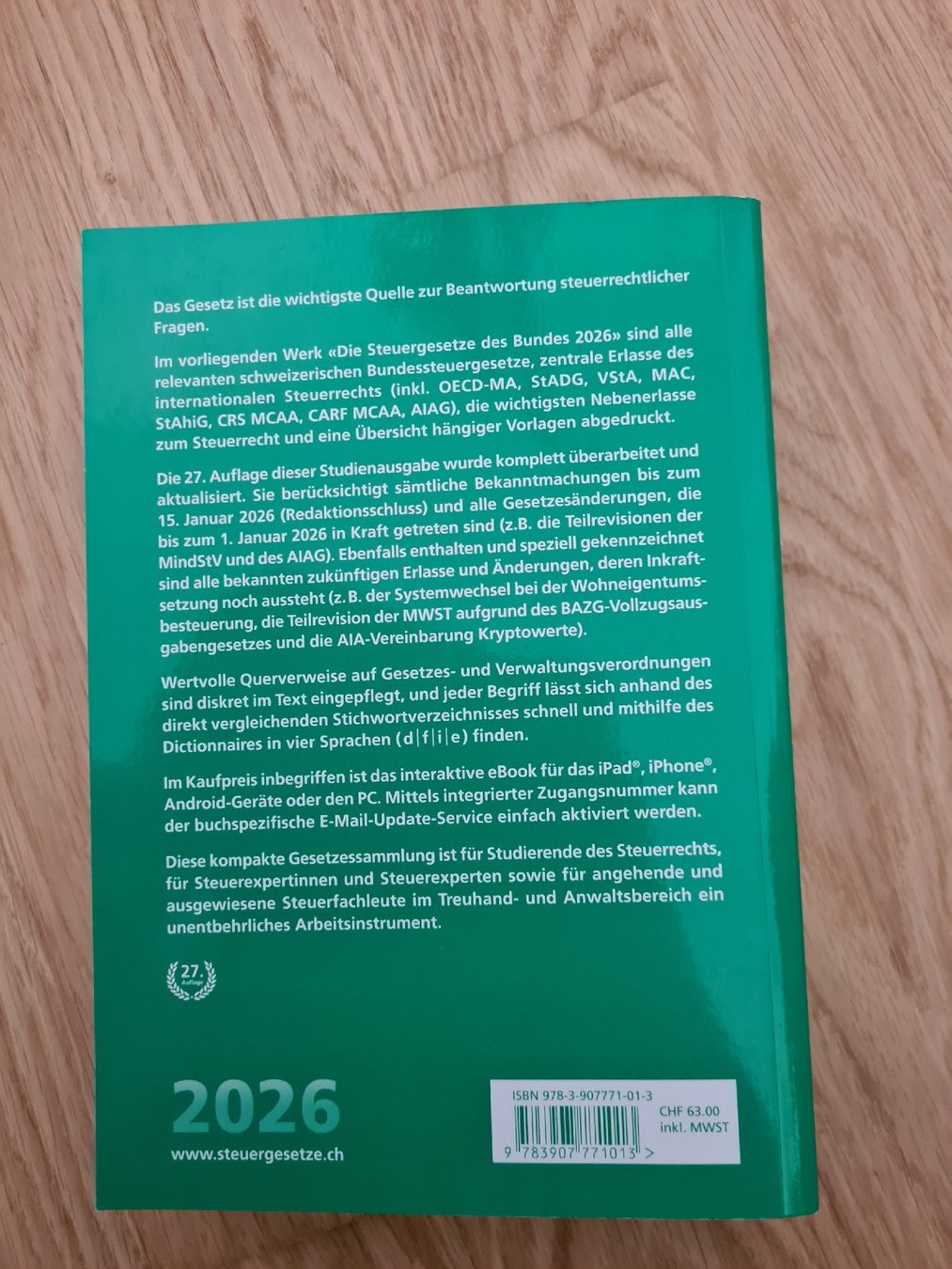 Libri: Die Steuergesetze des Bundes 2026  – Usato da Horw venduto da Mirii91 1