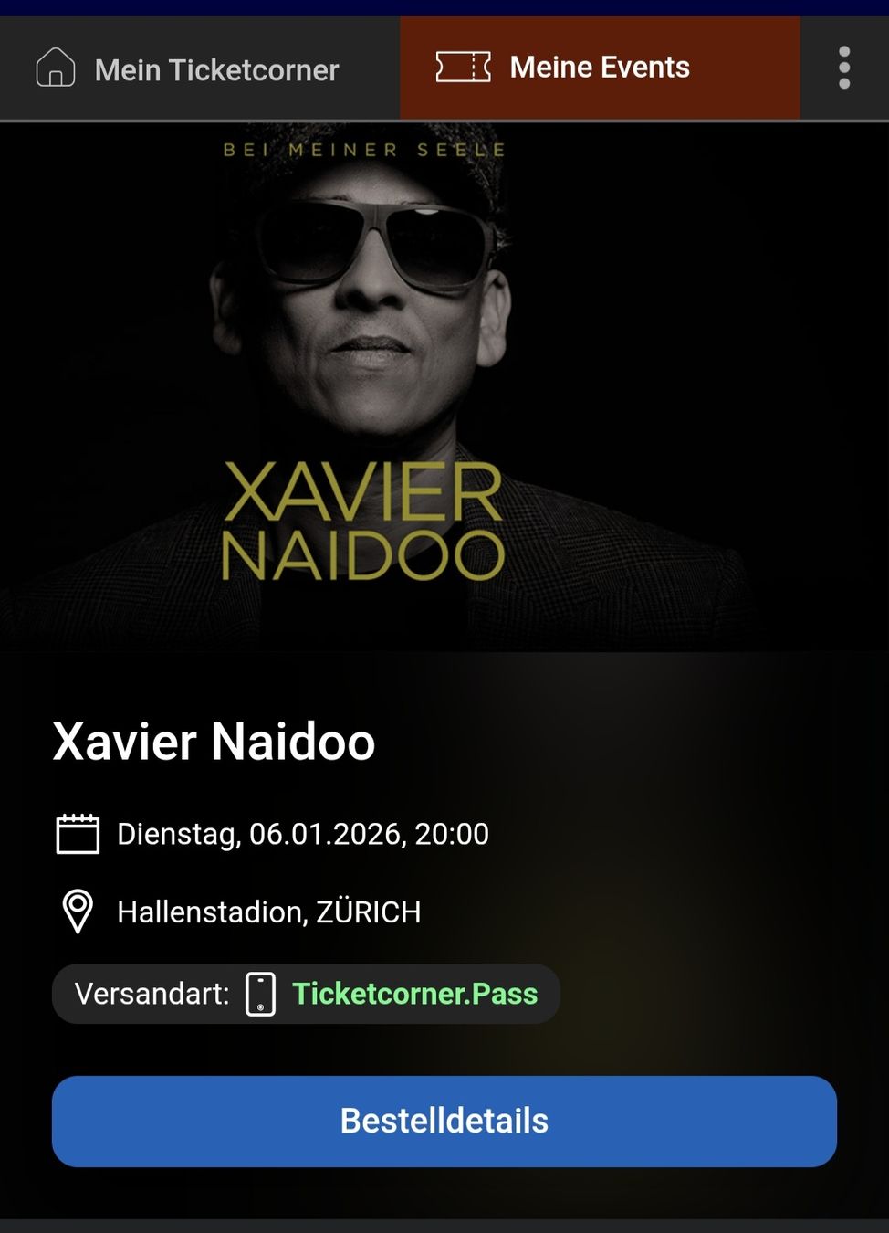 Xavier Naidoo Ticket, Zürich Hallenstadion, GOLDEN CIRCLE (Neu und ...