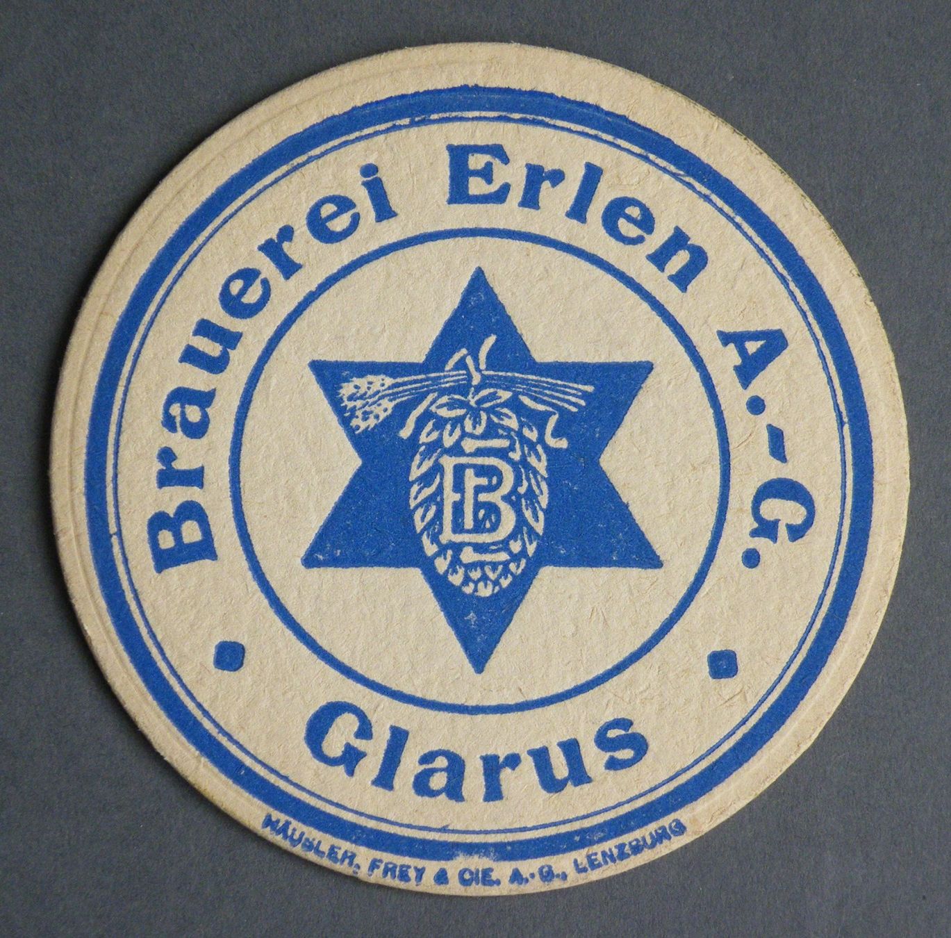 Sottobicchieri: Bier Brauerei ERLEN A.G. Glarus Bierteller Bierdeckel – Usato da Zürich venduto da Turta