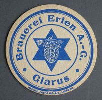 Bier Brauerei ERLEN A.G. Glarus Bierteller Bierdeckel