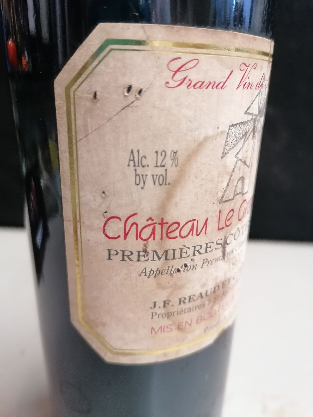 Vino: CHÂTEAU LE GRAND MOULIN 1990 – Nuovo (secondo la descrizione) da Genève venduto da Leboucheoreilles 2