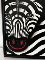 Kunstbild Zebra Handbemalt 43 x 53 x 2,5