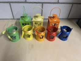7er Set Frühlings-Laternen, Teelichthalter, Deko, Neuwertig