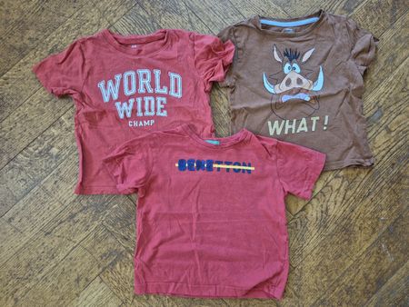 Lot 3 T-shirts garçon été - Disney, Benetton, H&M, 92cm