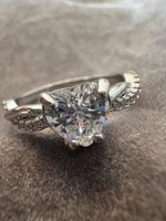 Ring mit Herz, 925 Silber mit Zirkonia, Gr 54. :::Neu:::