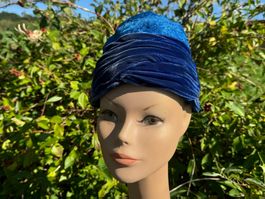 Dame Hut Original Vintage Turban blau 50er J. / 60er J.