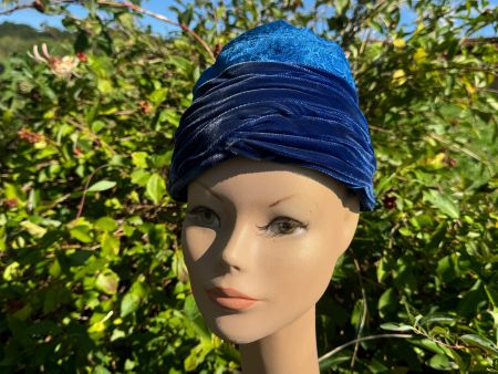 Dame Hut Original Vintage Turban blau 50er J. / 60er J.