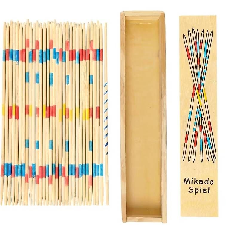 Giochi: Neues 42-teiliges Holz Mikado-Set – Nuovo e nell'imballaggio originale da Altenrhein venduto da marcow313