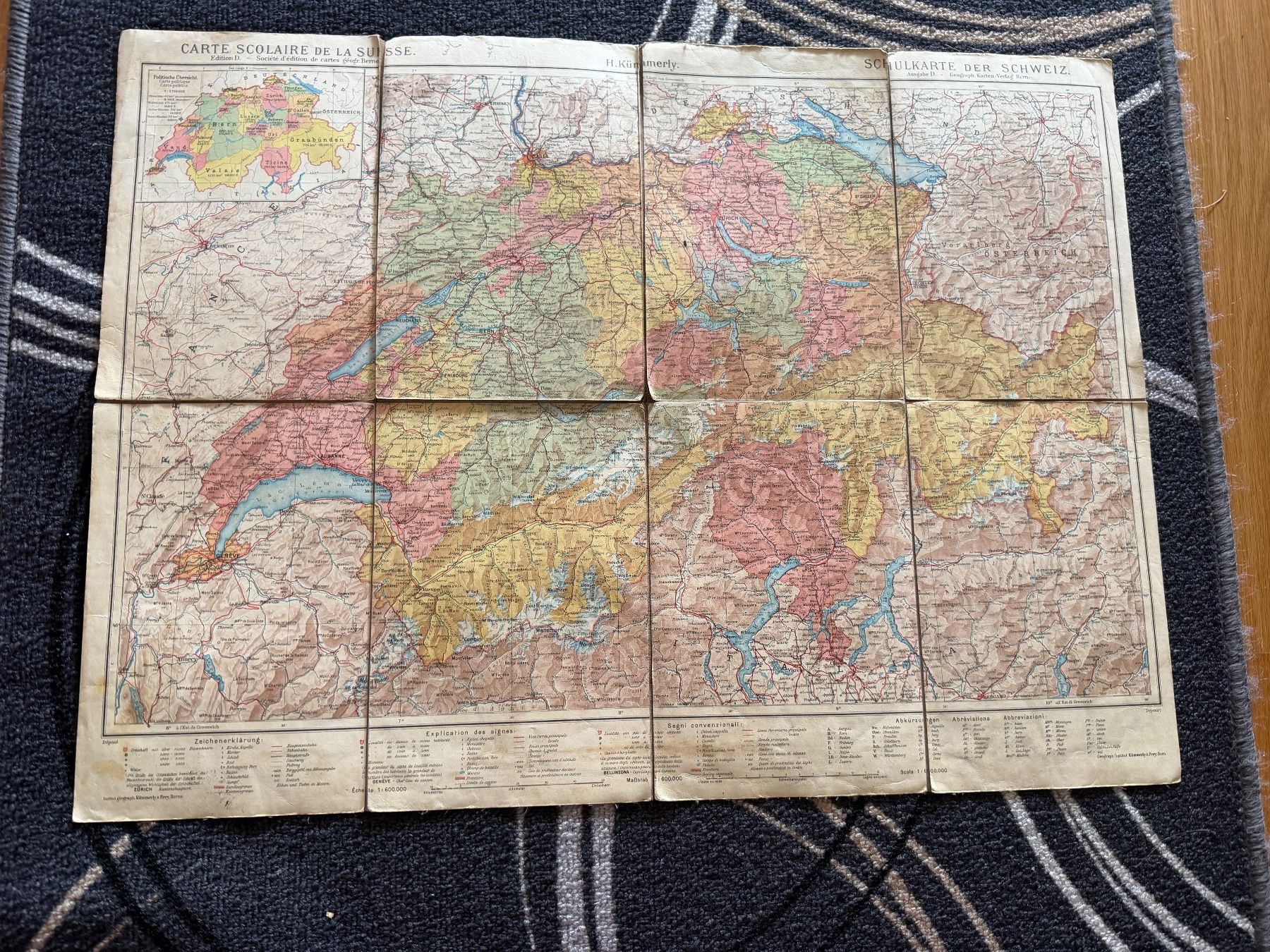 Landkarten & Atlanten: Schul-Karte der Schweiz – Gebraucht aus Ossingen von kimpossibel 1