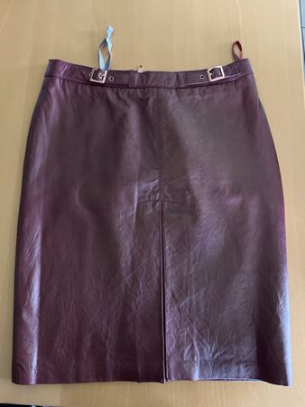 Jupe en cuir Kookai bordeaux-neuf-T 40