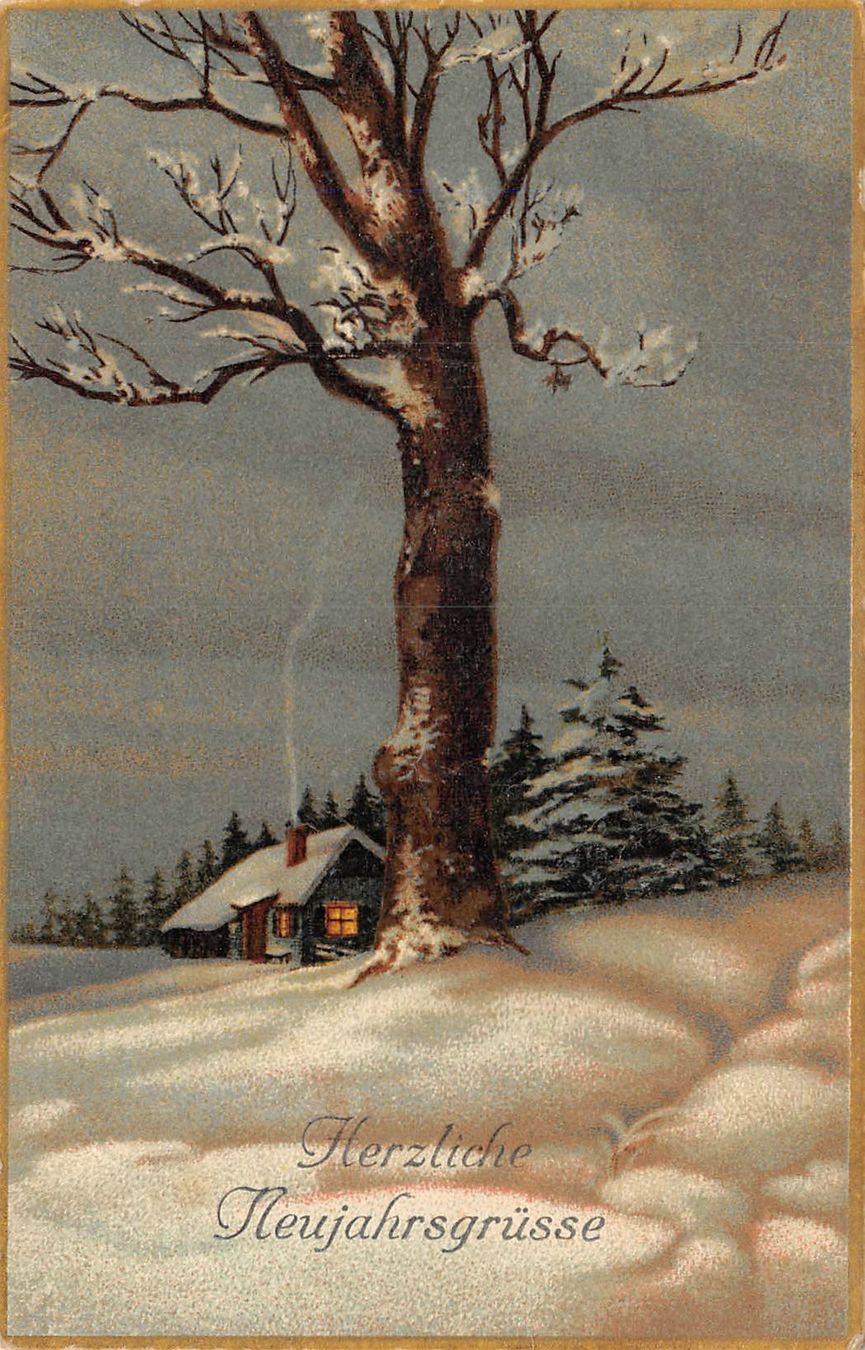 Cartoline postali: Neujahr, Winterlandschaft – Usato da Ottikon b.Kemptth. venduto da Neptun1974