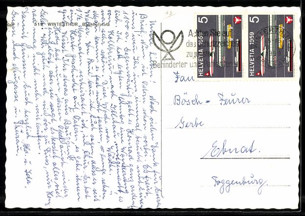 Cartoline postali: AK Winterthur, Bahnhofplatz – Usato da Berlin venduto da bartko-reher 1